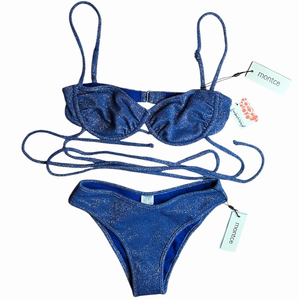 Free People Montce Sparkle Simone Bikini
Top & Lulu Bottoms in Sky Sparkle - Picture 3 of 11